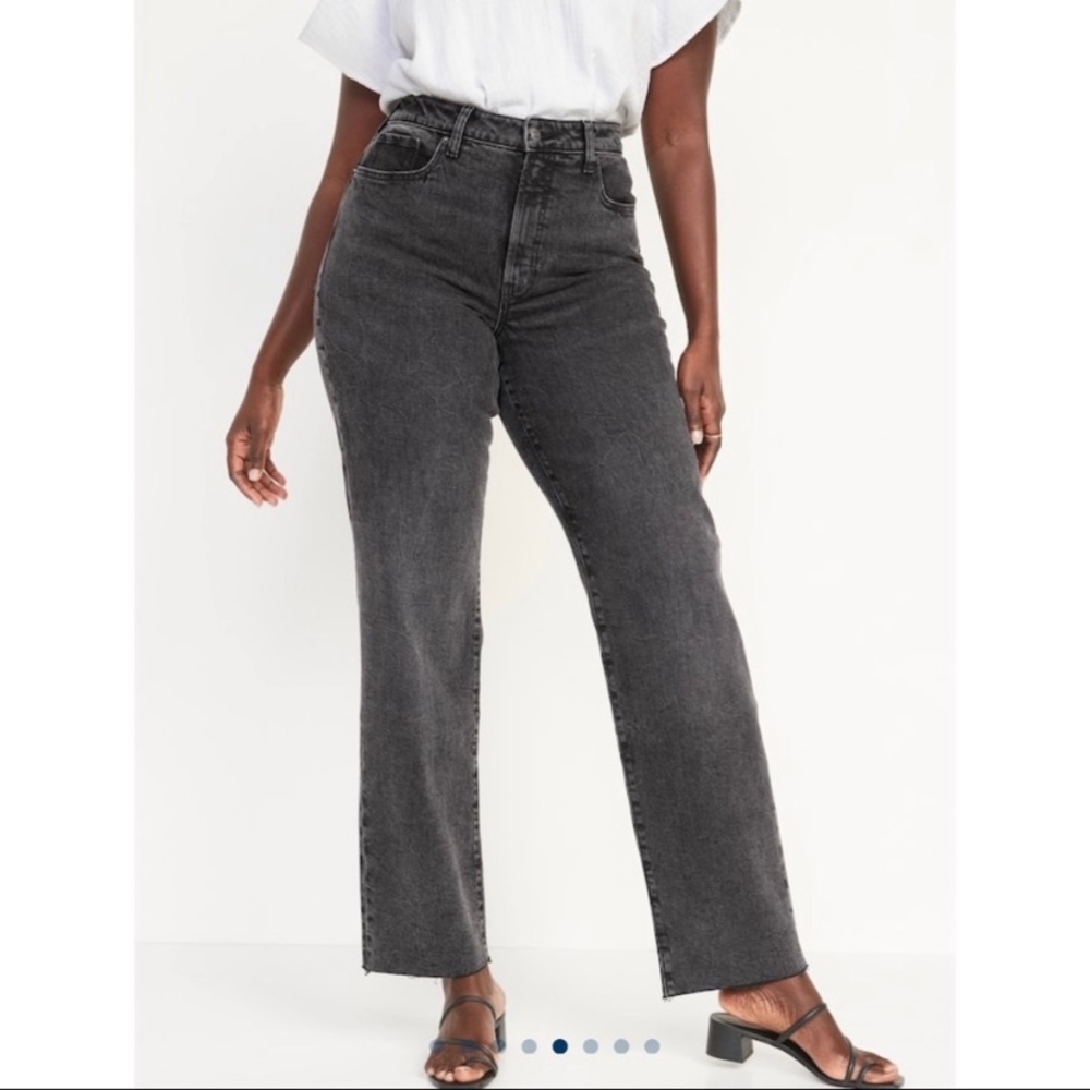 High-Waisted 0.G. Loose Dark Gray Cut-Off Jeans for Women